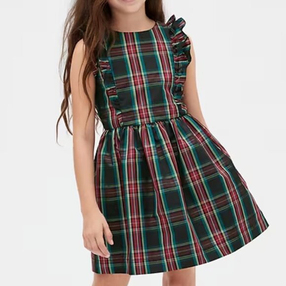 GAP Other - Gap Kids Girls Ruffle Tartan Holiday Plaid Taffeta Dress